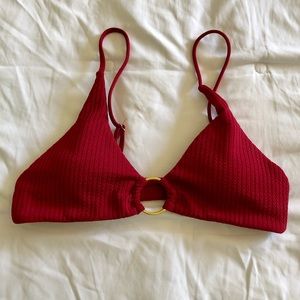 SHEIN Rib Ring-Linked Bikini Top